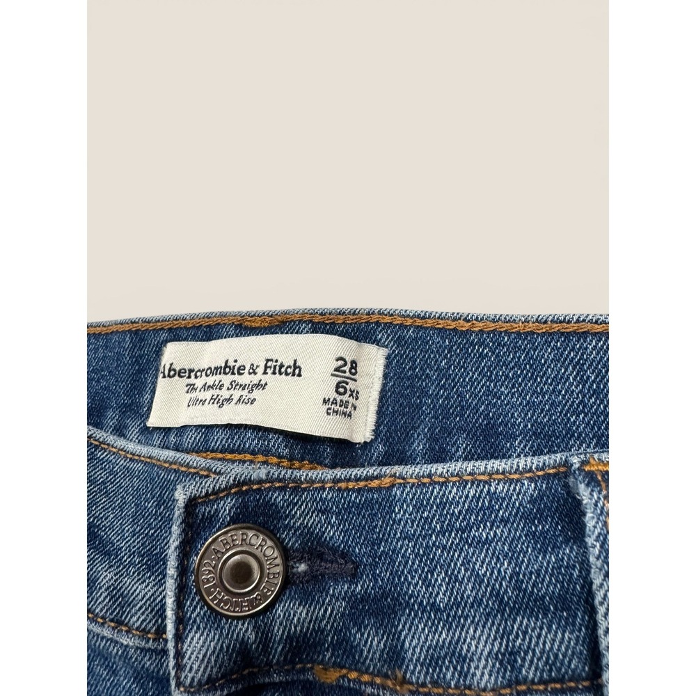 Abercrombie & Fitch Ultra High Rise Ankle‎ Straight Jeans Curve Love 28 6XS - Picture 3 of 5